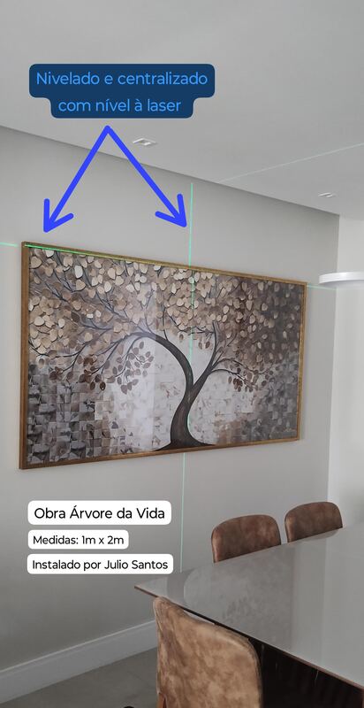 Quadro Árvore da Vida 1x2m instalado com nível laser